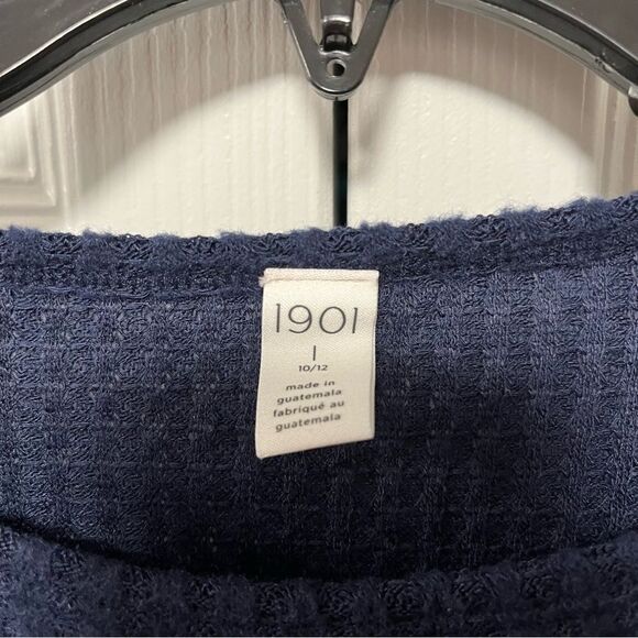1901 Nordstrom NWT Blue Long Sleeve Cropped Sweater size LARGE - Picture 3 of 7